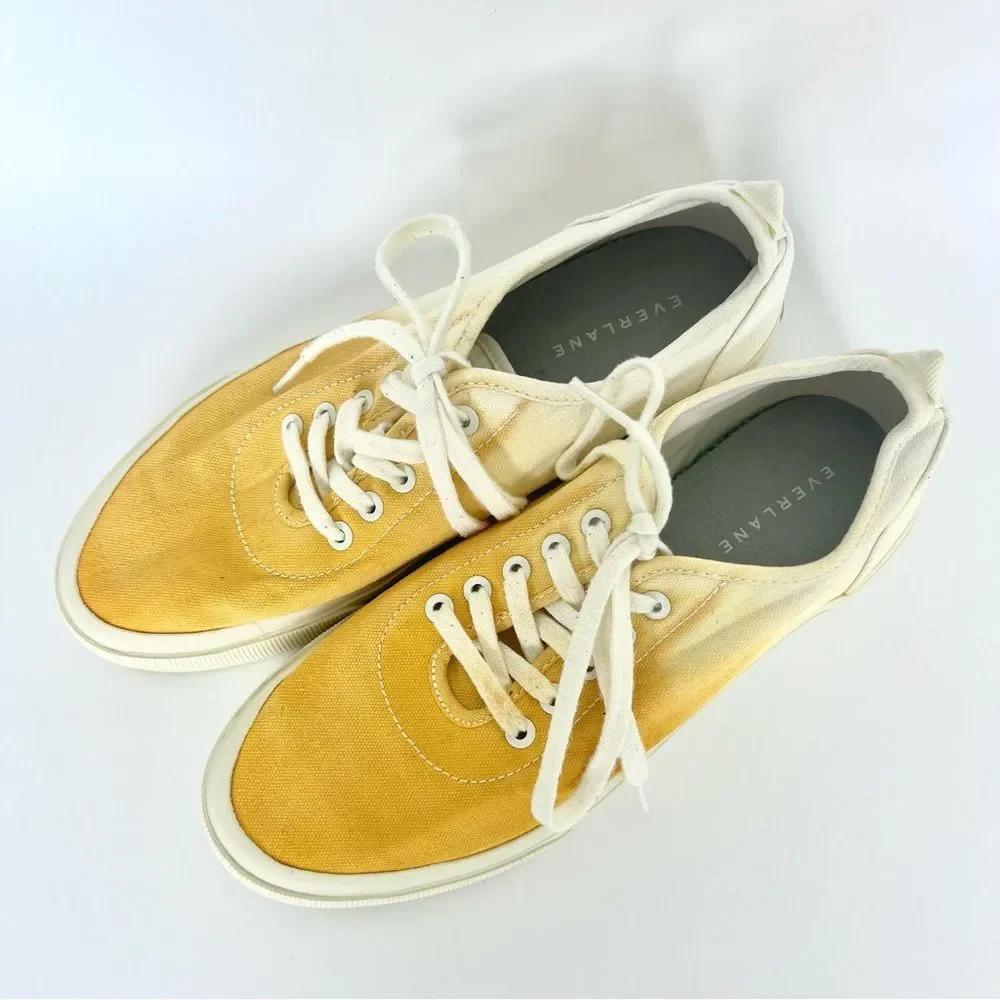 Everlane The Forever Sneaker in Marigold Dip Yellow Ombre Tie Dye